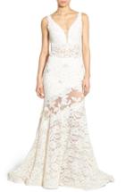 Women's Jovani Embellished Lace Mermaid Gown