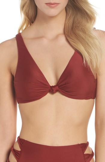 Women's Bca Love Letters Bikini Top, Size D - Burgundy