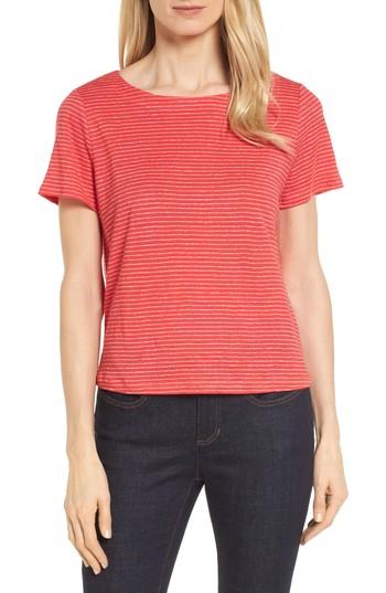 Women's Eileen Fisher Organic Linen Tee - Red