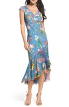 Women's Tadashi Shoji Clara Floral Midi Dress - Blue