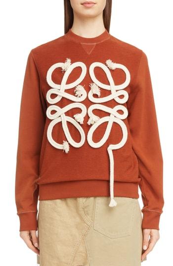 Women's Loewe Rope Logo Sweatshirt - Orange