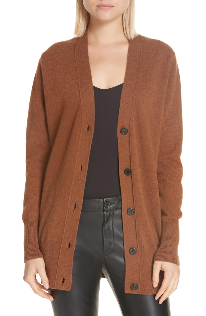 Women's Nili Lotan Lane Cashmere Cardigan - Brown