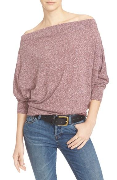 Women's Free People Valencia Off The Shoulder Pullover - Purple
