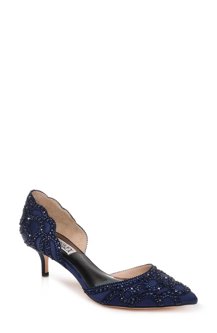 Women's Badgley Mischka 'ginny' Embellished D'orsay Pump .5 M - Blue