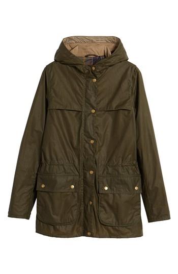 Women's Barbour Durham Lightweight Wax Cotton Jacket Us / 10 Uk - Green