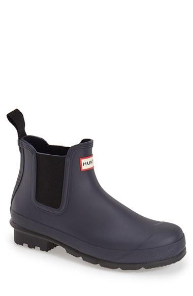 Men's Hunter 'original' Waterproof Chelsea Rain Boot M - Blue