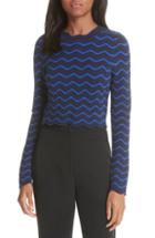 Women's Carven Cable Knit Panel Merino Wool Sweater