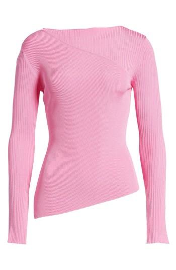 Women's Topshop Boutique Slash Neck Asymmetrical Top Us (fits Like 2-4) - Pink
