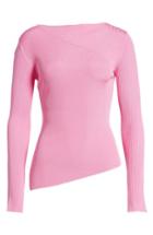 Women's Topshop Boutique Slash Neck Asymmetrical Top Us (fits Like 2-4) - Pink