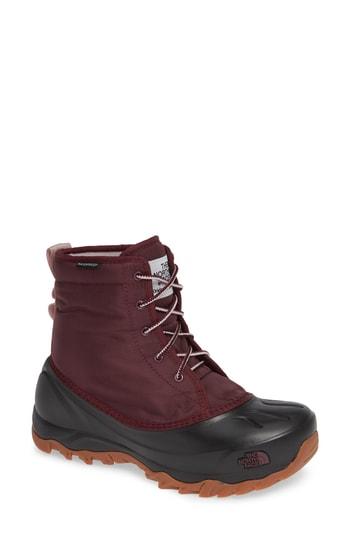 Women's The North Face Tsumoru Waterproof Insulated Snow Boot M - Burgundy