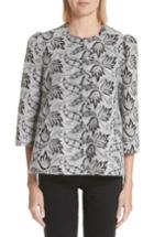 Women's Co Embroidered Jacquard Swing Jacket - Grey