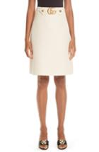 Women's Gucci Marmont Wool & Silk Cady Crepe A-line Skirt Us / 36 It - Ivory