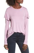 Women's Bp. Ruffle Shoulder Tee, Size - Purple