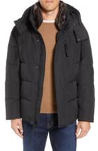 Men's Marc New York Baltic Faux Fur Trim Down & Feather Fill Parka, Size - Black