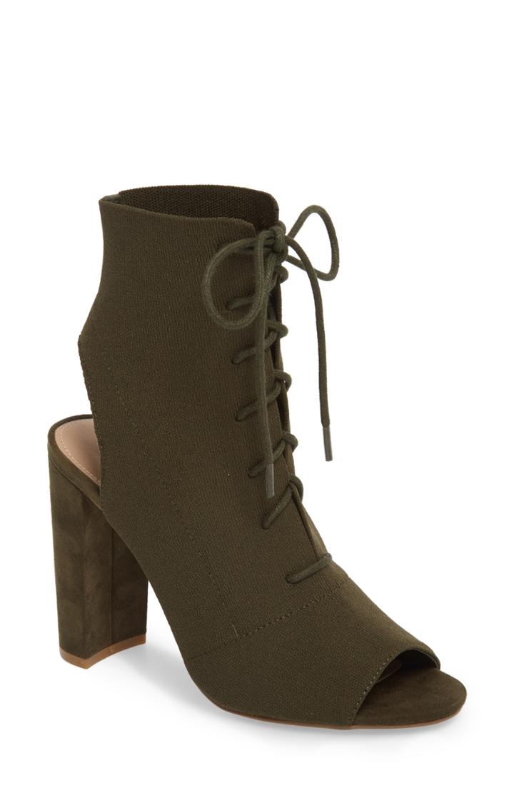 Women's Steve Madden Capture Lace-up Sock Bootie M - Green