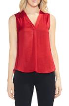 Petite Women's Vince Camuto Rumpled Satin Blouse P - Red