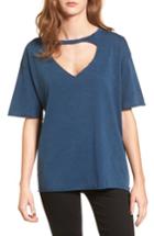 Women's Socialite Front Cutout Tee - Blue/green