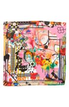 Women's Christian Lacroix Floral Silk Scarf, Size - Pink