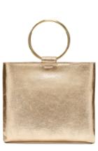 Thacker Le Pouch Leather Ring Handle Crossbody Bag - Metallic