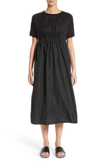 Women's Moncler Abito Shirred Midi Dress - Black