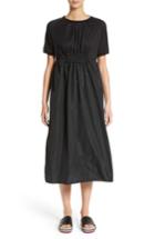 Women's Moncler Abito Shirred Midi Dress - Black