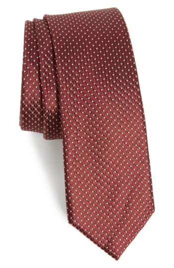 Men's Nordstrom Men's Shop Hammond Neat Silk Tie, Size - Red