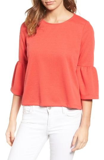 Petite Women's Halogen Bell Sleeve Top P - Red