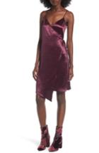 Women's Leith Textured Satin Wrap Dress - Purple