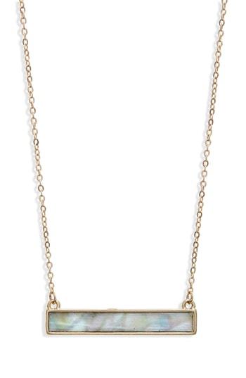 Women's Canvas Jewelry Mother Of Pearl Bar Necklace