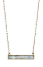 Women's Canvas Jewelry Mother Of Pearl Bar Necklace