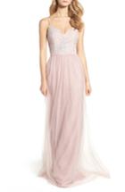 Women's Hayley Paige Occasions Metallic Embellished Gown - Pink