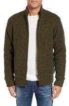 Men's Schott Nyc Zip Front Faux Sherpa Lined Sweater Jacket