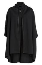 Women's St. John Collection Leather Trim Milano Knit Cardigan, Size /small - Black