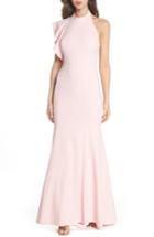 Women's Adrianna Papell Ruffle Back Halter Gown - Pink