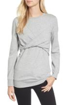 Women's Trouve Twist Front Sweatshirt, Size - Grey
