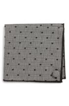 Men's Armstrong & Wilson Houndstooth Wool Pocket Square, Size - Grey