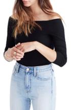 Women's Madewell Off The Shoulder Ribbed Bodysuit, Size - Black