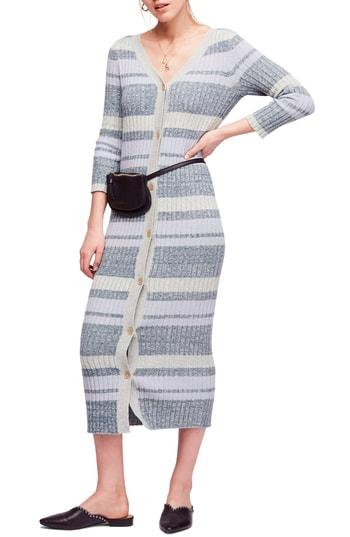 Women's Free People Cozy Up Cardigan Maxi Dress - Blue