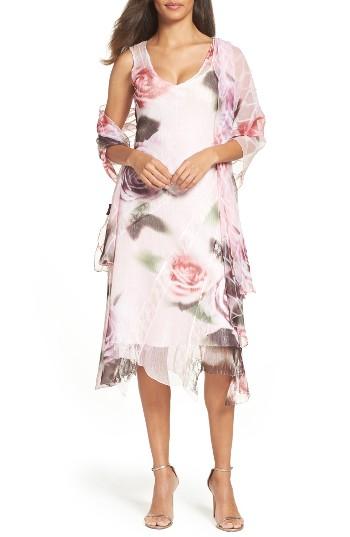 Women's Komarov Sheath Dress & Shawl