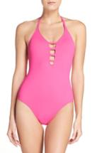 Women's La Blanca Caged Strap One-piece Swimsuit - Purple