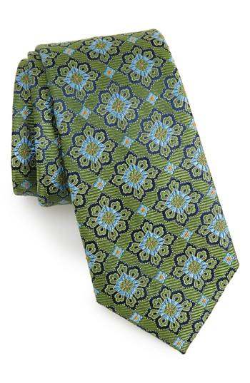 Men's Nordstrom Men's Shop Cleo Medallion Silk Tie, Size - Blue