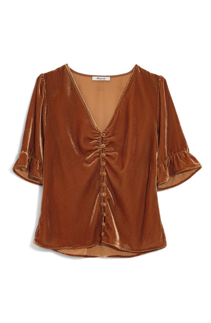 Women's Madewell Velvet Daylight Top - Yellow