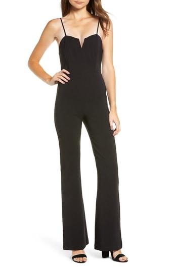 Women's Socialite V-front Jumpsuit - Black