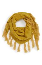 Women's David & Young Tassel Chenille Triangle Scarf, Size - Yellow