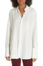 Women's Polo Ralph Lauren High/low Silk Shirt - White
