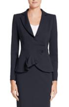 Women's Emporio Armani Asymmetrical Pleated Front Jacket Us / 50 It - Blue