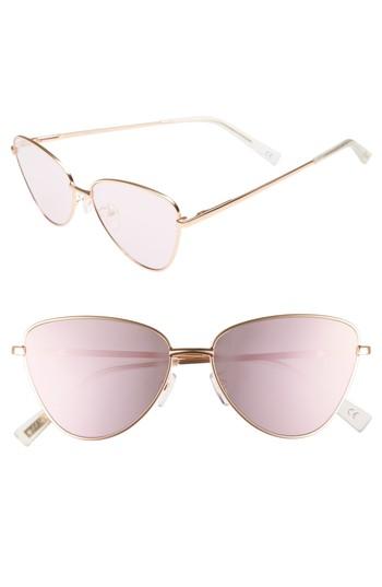 Women's Le Specs Echo 56mm Butterfly Sunglasses - Matte Rose Gold