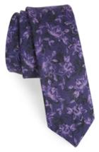 Men's The Tie Bar Floral Wool Tie, Size - Purple