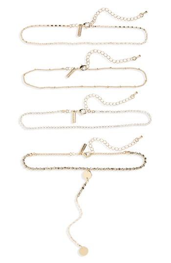 Women's Topshop Set Of 4 Mix Bead Chokers