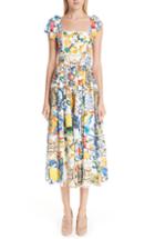 Women's Dress The Population Delilah Plunging Jacquard Fit & Flare Midi Dress - Black